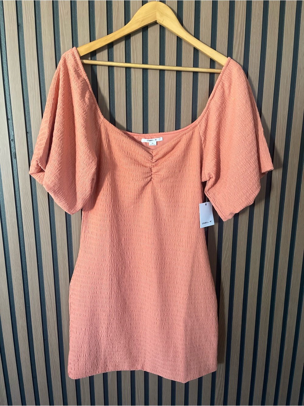 NWT O’Neill Teagan Bodycon Dress with Puffy Short Sleeves - Women’s Size XL